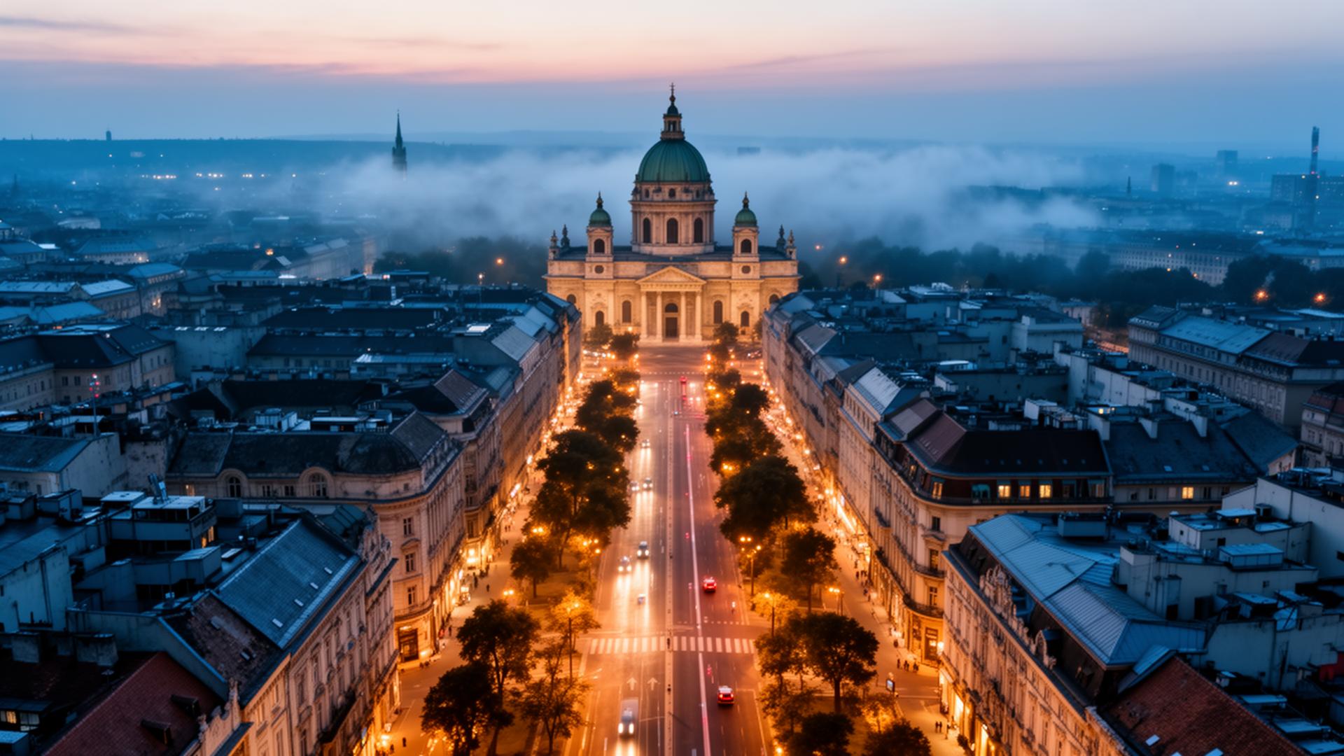 Aerial view of Budapest's District VI